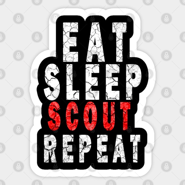 eat sleep scout repeat Sticker by DesignerMAN